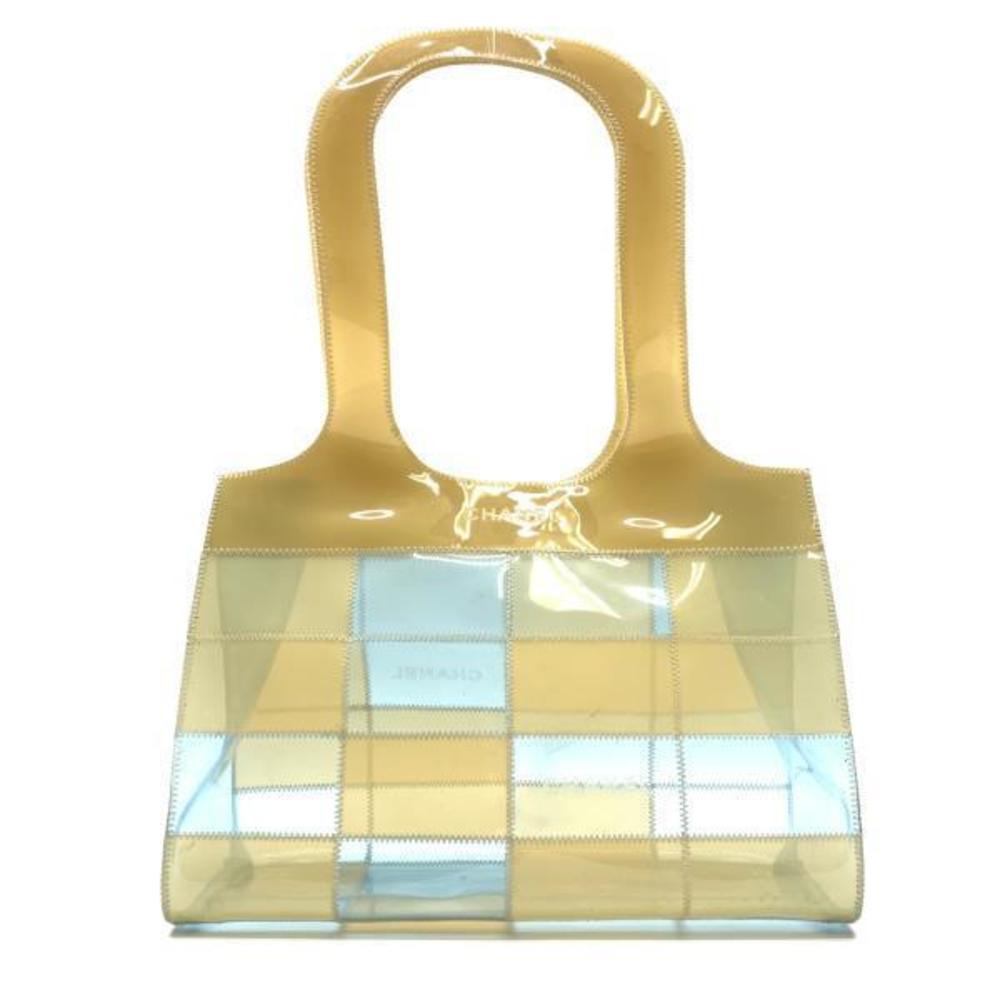 Chanel Vinyl Wild Stitch Transparent Tote Shoulder Bag